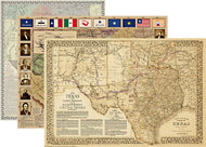 Texas History Classroom Maps - 3 Map Set