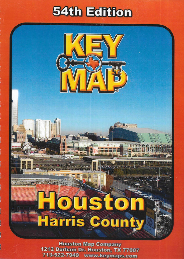 Houston & Harris County Atlas by Key Maps, Wire-o version