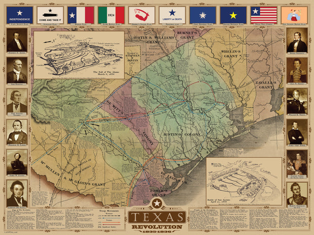 Texas History Classroom Maps - 3 Map Set