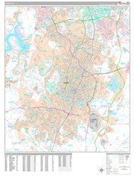 Premium Style Wall Map of Austin