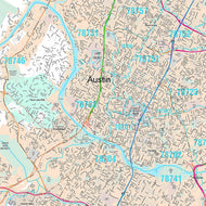 Premium Style Wall Map of Austin