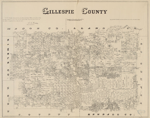 Gillespie County 1879, ownership map