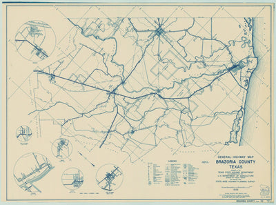 Brazoria County 1936, Texas Highway Dept, sheet 1 of 2