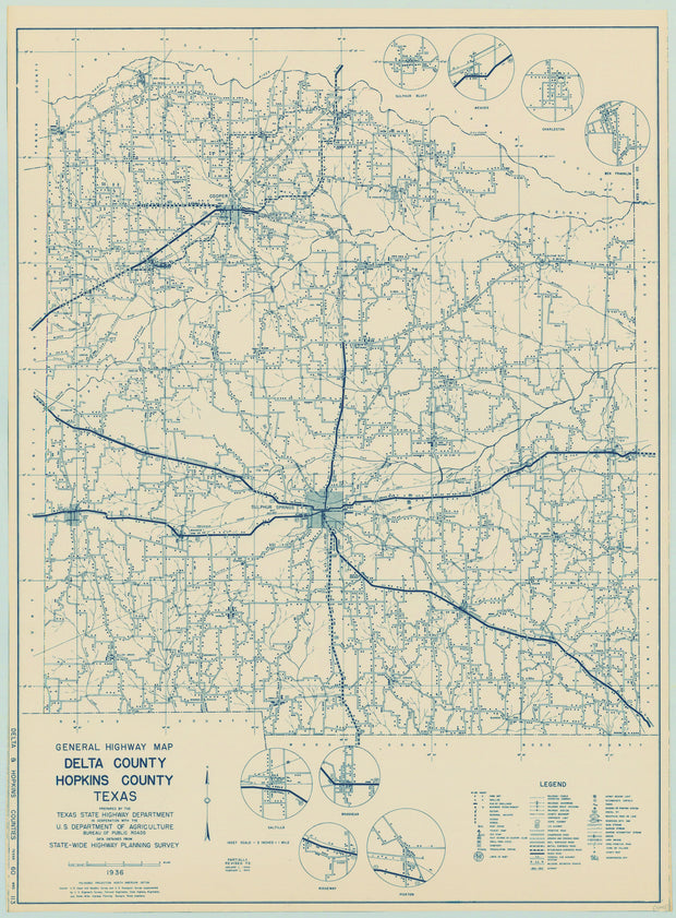 Delta/Hopkins Counties 1936, TexasHighway Dept