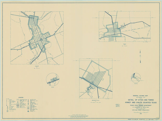 Kinney/Uvalde Counties 1936, Texas Highway Dept, supp. sheet 1 of 1