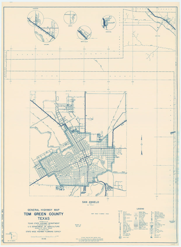 Tom Green County 1936, Texas Highway Dept, sheet 1 of 2