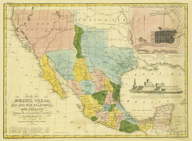 Mexico, Texas, Old and New California 1847