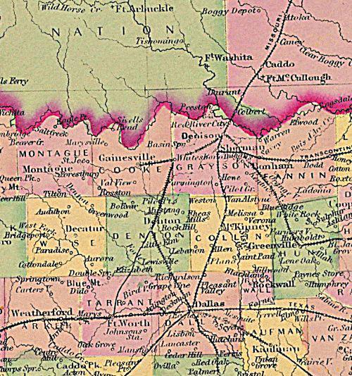Texas and Indian Territory 1876