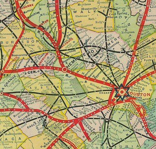 Correct Map of Texas and Louisiana 1917