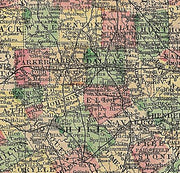 County Map of Texas by S. A. Mitchell 1881