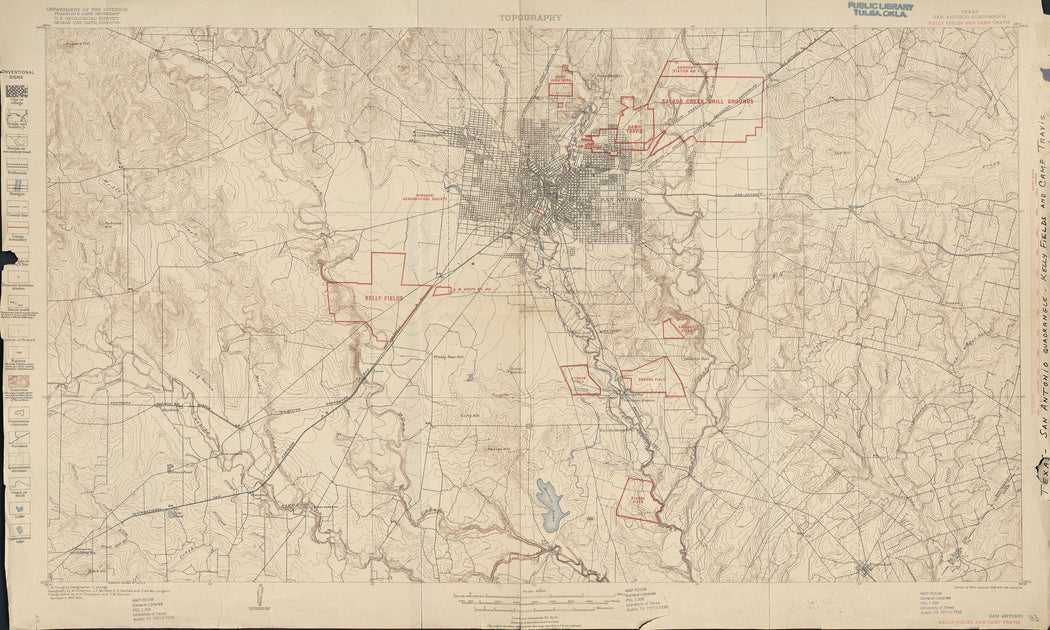 San Antonio Texas Topographic Map 1903 – Texas Map Store