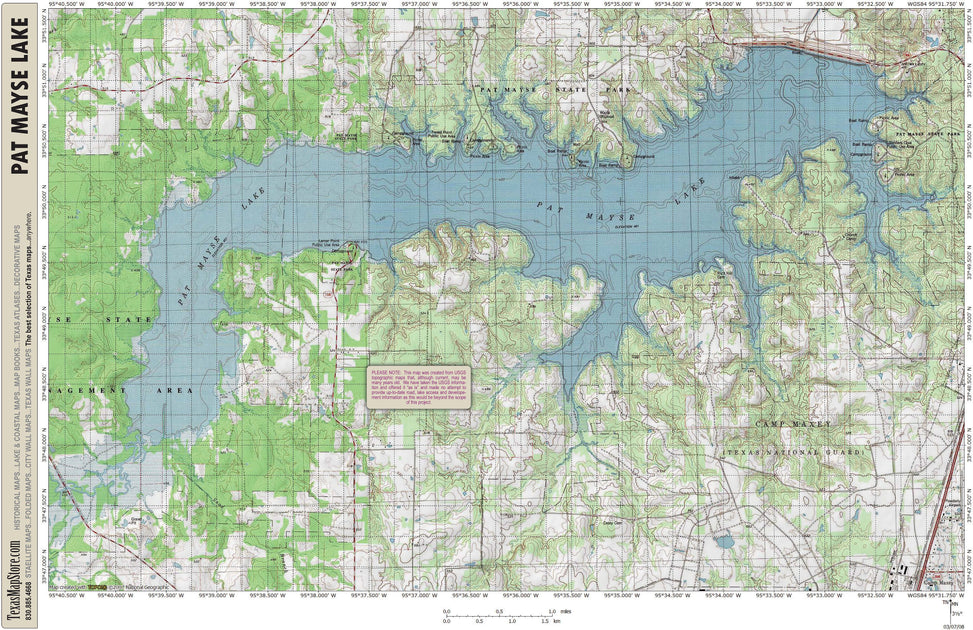 Pat Mayse Lake fishing map – Tagged Fishing Maps. Fishing Maps: Pat Mayse  Lake– Texas Map Store