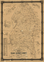 Martenet's Map of Prince George's County, Maryland, 1861