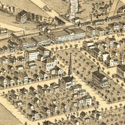 Bird's eye view of the town of Elyria, Ohio by A. Ruger, 1868