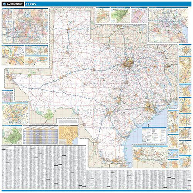 Texas Wall Map by Rand McNally