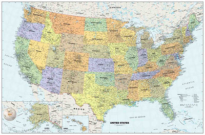 USA Classic Wall Map by Globe Turner
