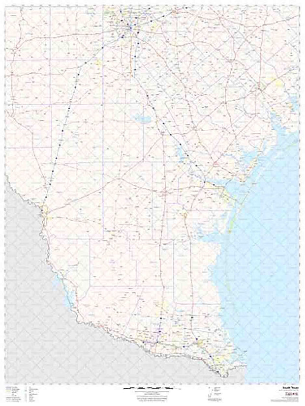 South Texas Wall Map by Map Sherpa