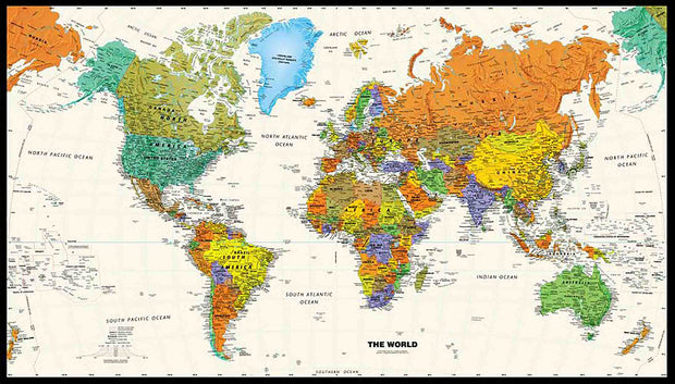 Contemporary World Wall Map by Globe Turner