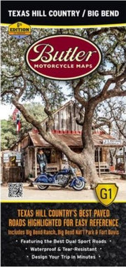 Texas Hill Country/ Big Bend Motorcycle Map by Butler Maps