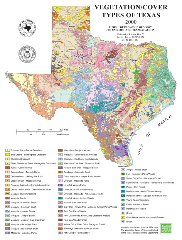 Vegetation/Cover Types of Texas Poster