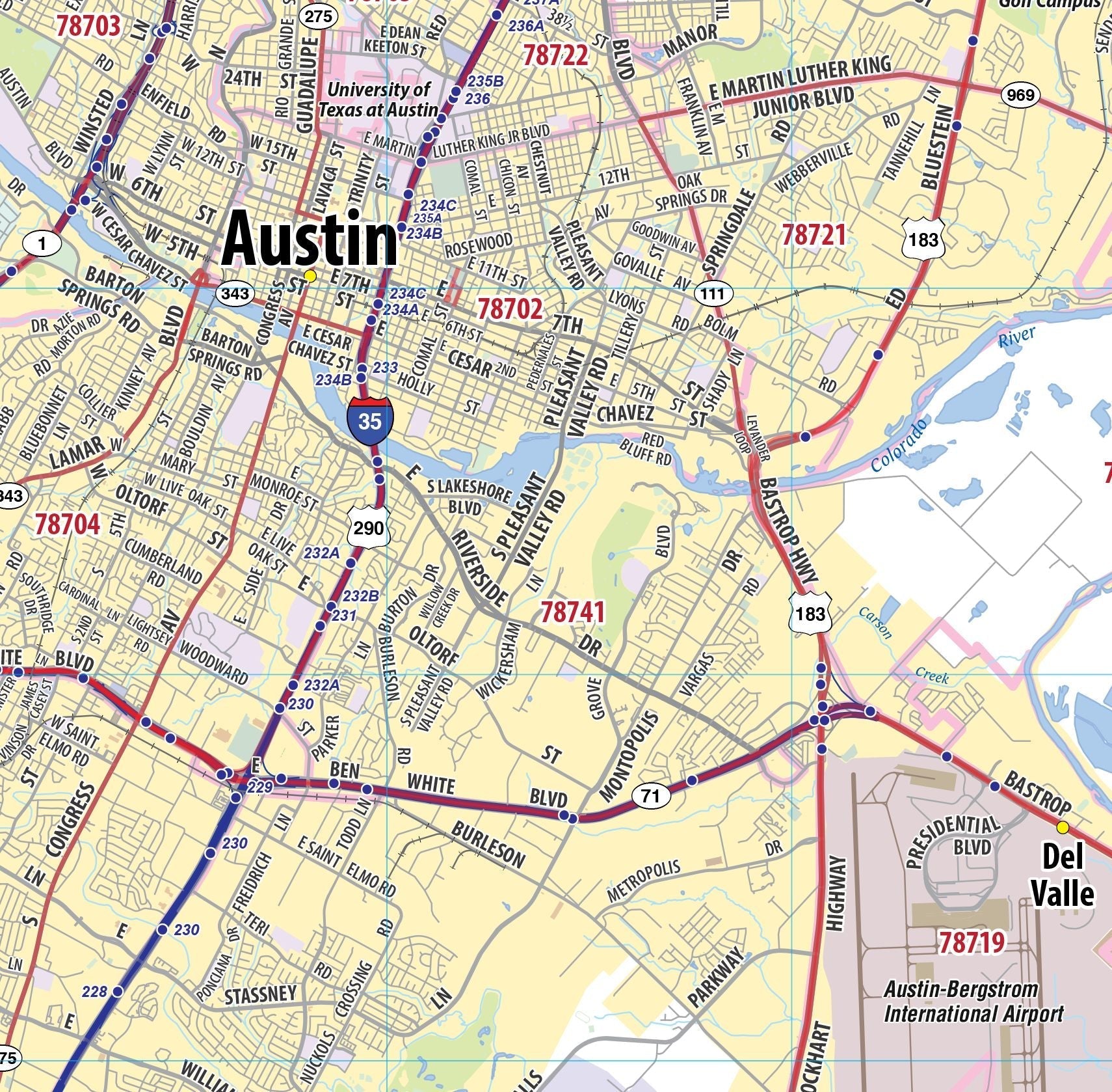 Map of Austin, Texas