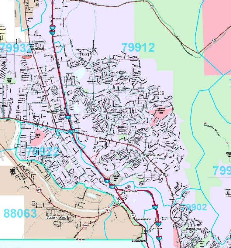 Map of El Paso