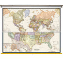 Legacy US and World Map Classroom Pull Down 2 Map Bundle