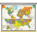 United States &amp; World Contemporary Spring Roller Set w/Backboard - *** Spanish Language Version ***