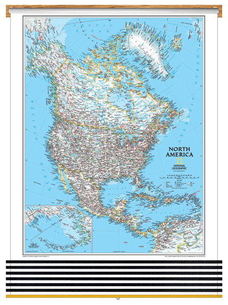 The 7 Continent Maps Classroom Pull Down 7 Map Bundle by National Geographic