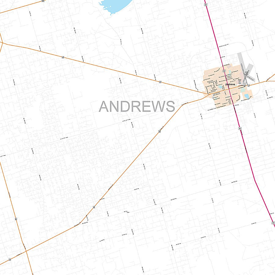 Andrews County, TX Premium Style Wall Map