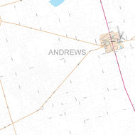 Andrews County, TX Premium Style Wall Map