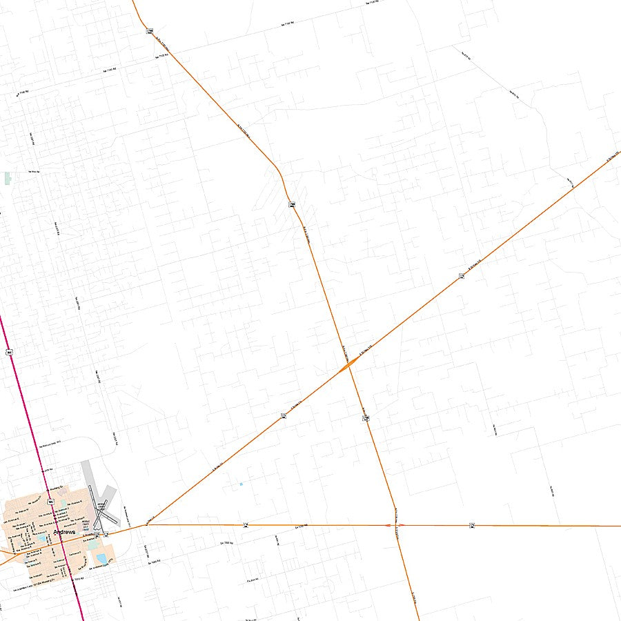 Andrews County, TX Premium Style Wall Map