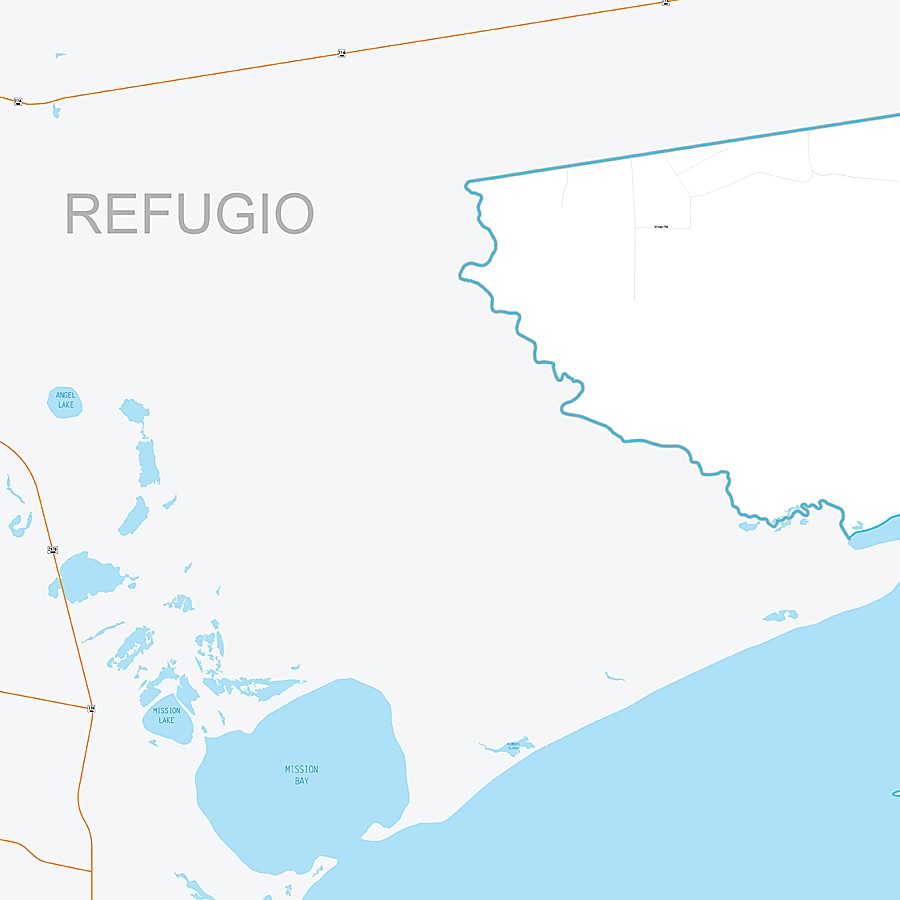 Aransas County, TX Premium Style Wall Map