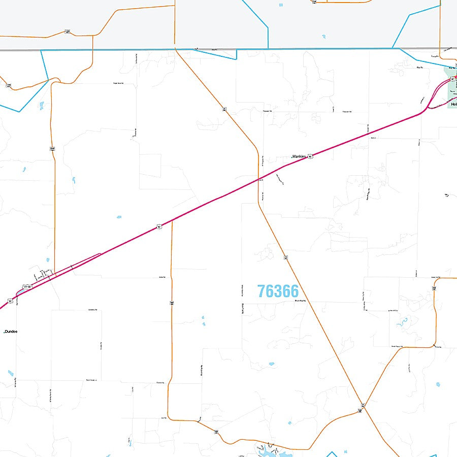 Archer County, TX Premium Style Wall Map