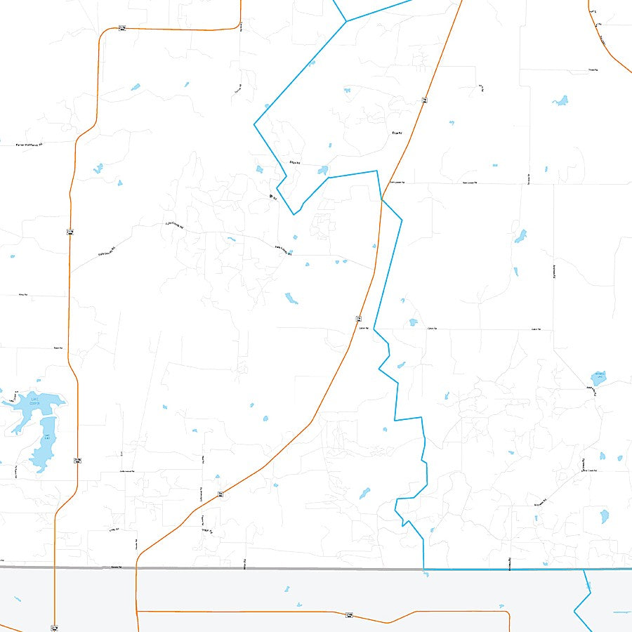 Archer County, TX Premium Style Wall Map