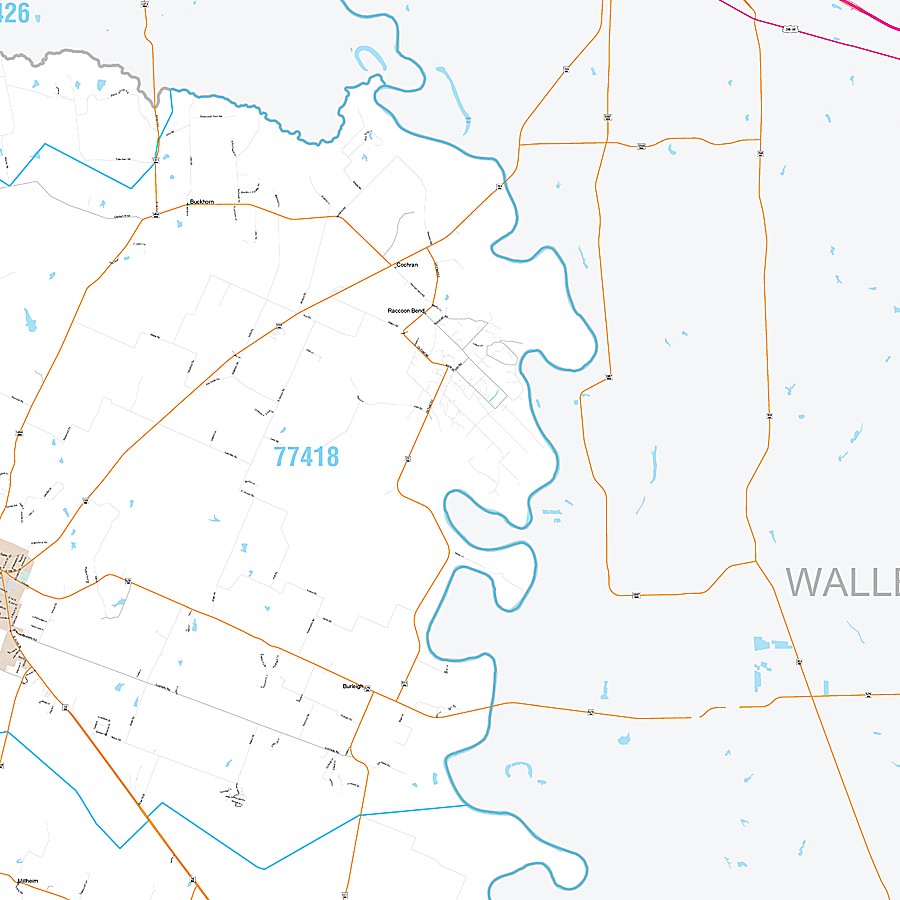 Austin County, TX Premium Style Wall Map