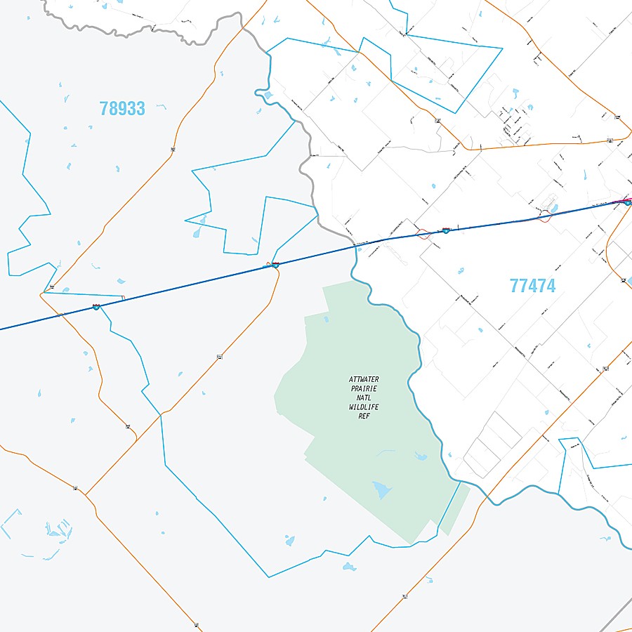 Austin County, TX Premium Style Wall Map