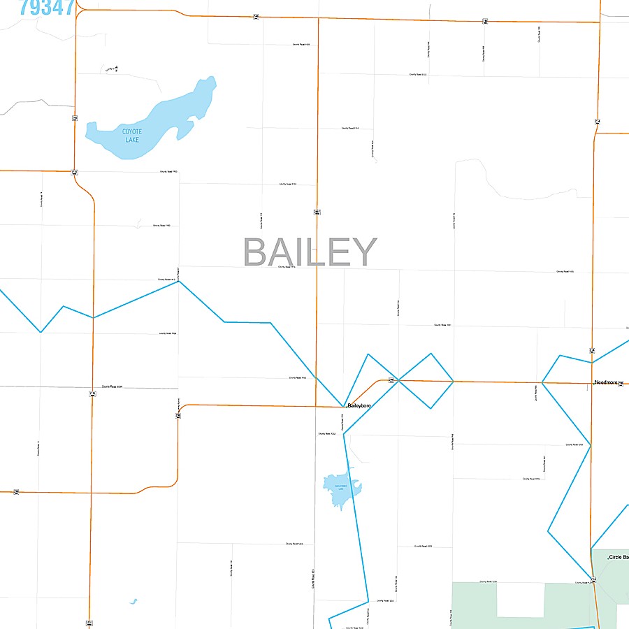 Bailey County, TX Premium Style Wall Map