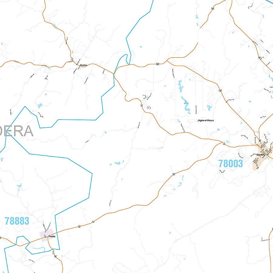 Bandera County, TX Premium Style Wall Map
