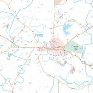 Bastrop County, TX Premium Style Wall Map