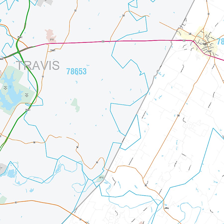 Bastrop County, TX Premium Style Wall Map