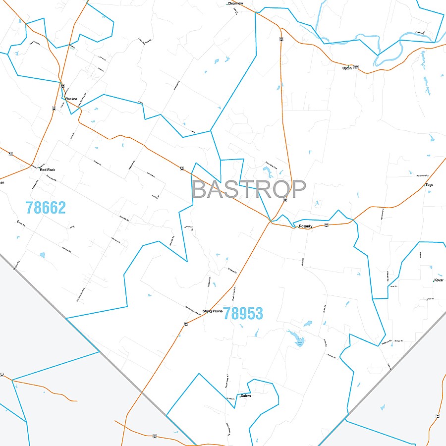 Bastrop County, TX Premium Style Wall Map