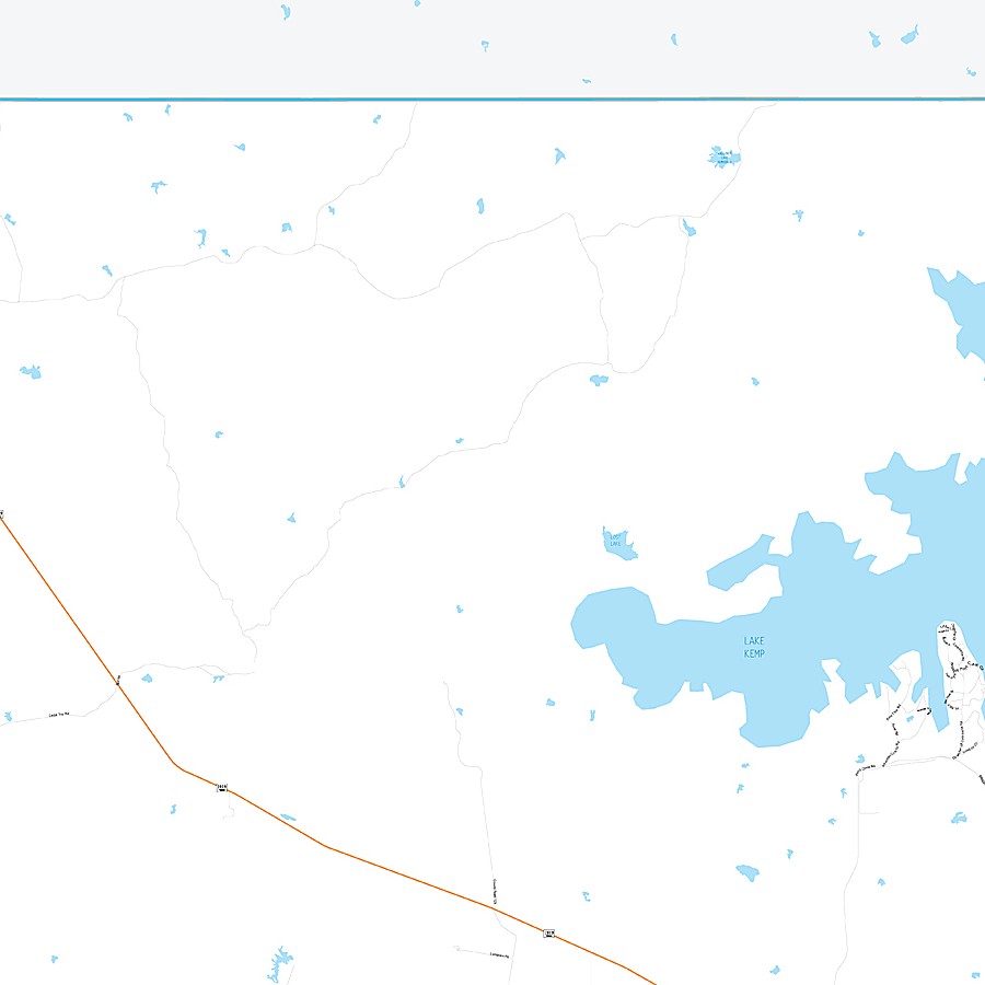 Baylor County, TX Premium Style Wall Map