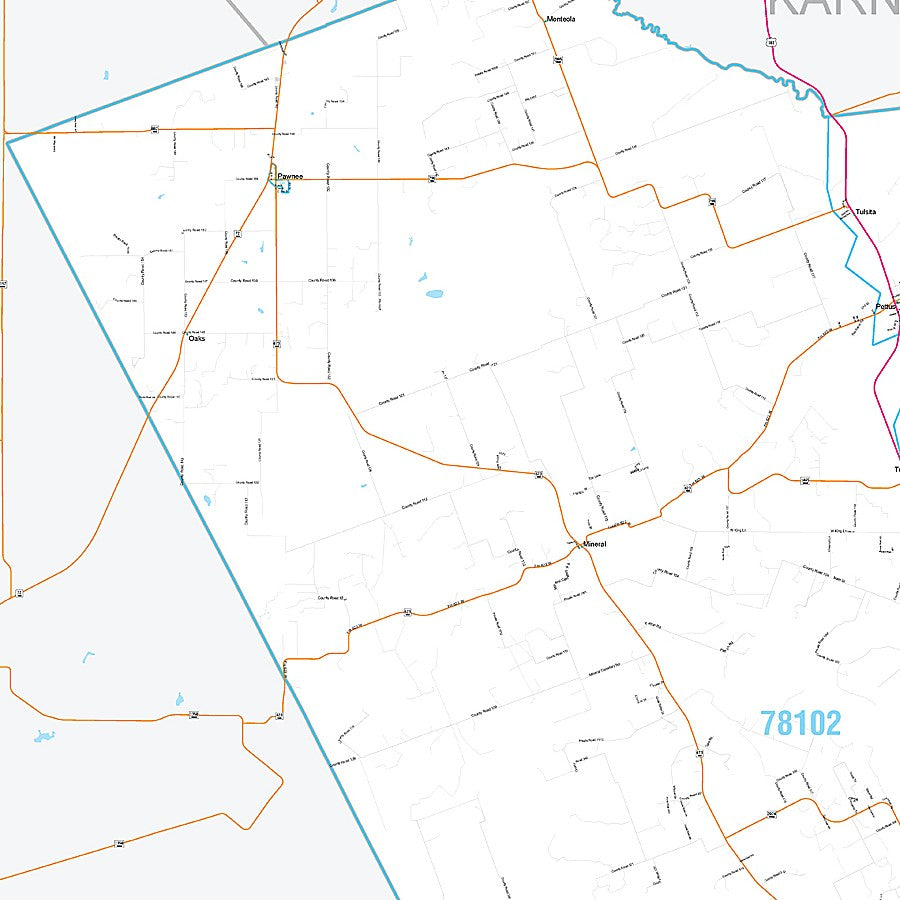 Bee County, TX Premium Style Wall Map