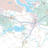 Bell County, TX Premium Style Wall Map