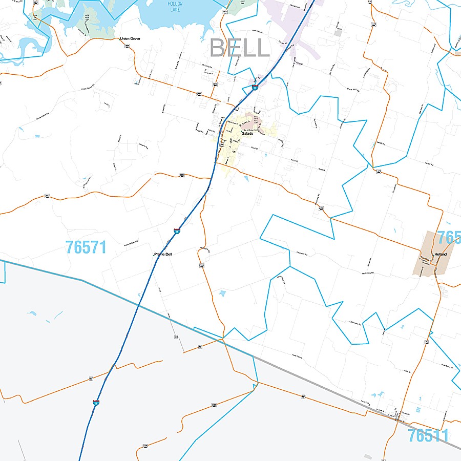 Bell County, TX Premium Style Wall Map