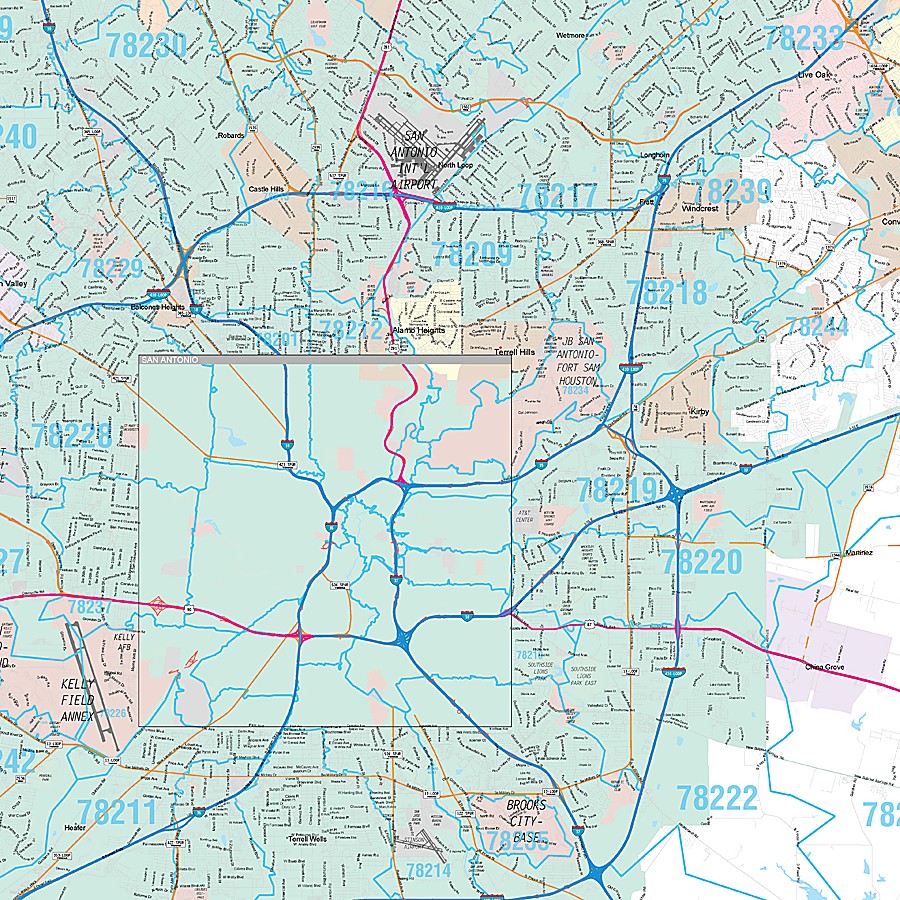 Bexar County, TX Premium Style Wall Map
