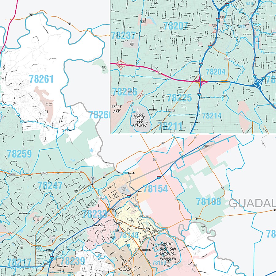 Bexar County, TX Premium Style Wall Map