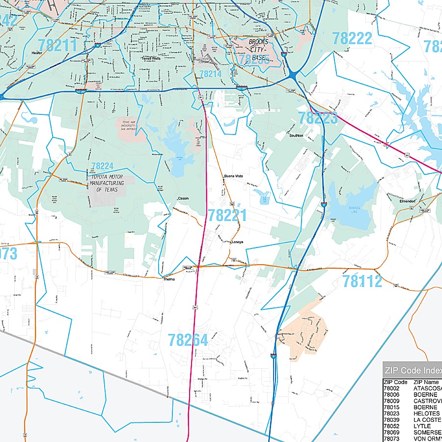 Bexar County, TX Premium Style Wall Map