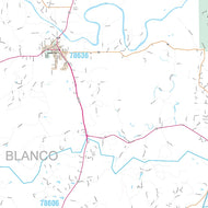 Blanco County, TX Premium Style Wall Map